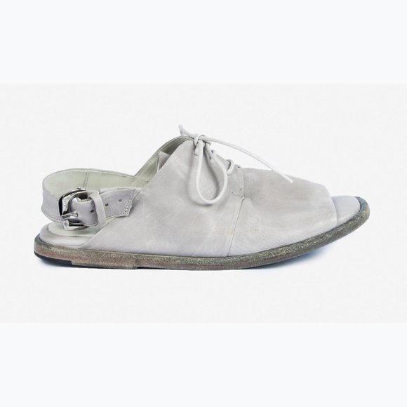 Ernesto Dolani Derby Grey leather sandal with strap and buckle
